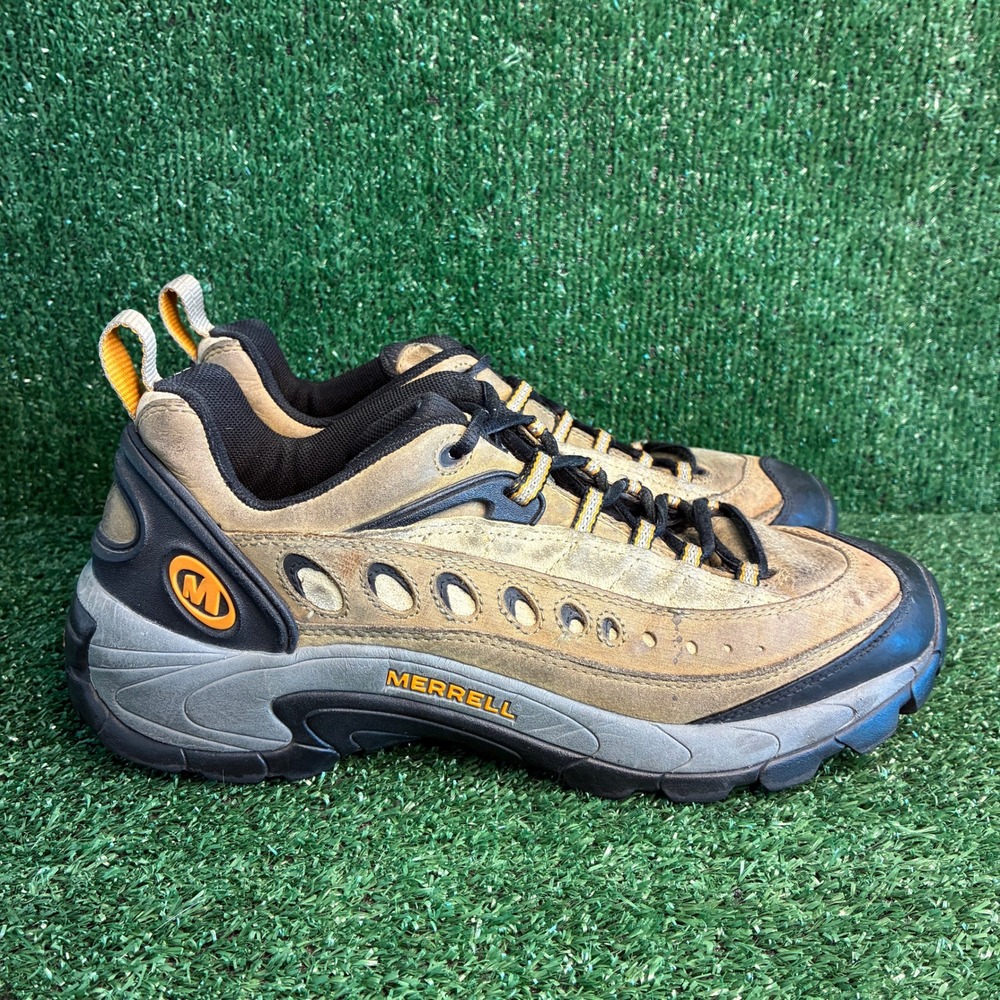 Merrell Pulse Low Cut Leather Hiking Gorpcore Trail Outdoor Shoes Brown Mens 11